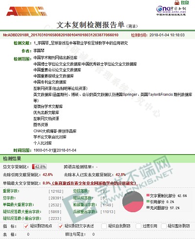 知網(wǎng)vip5.1檢測(cè)系統(tǒng)查重結(jié)果截圖